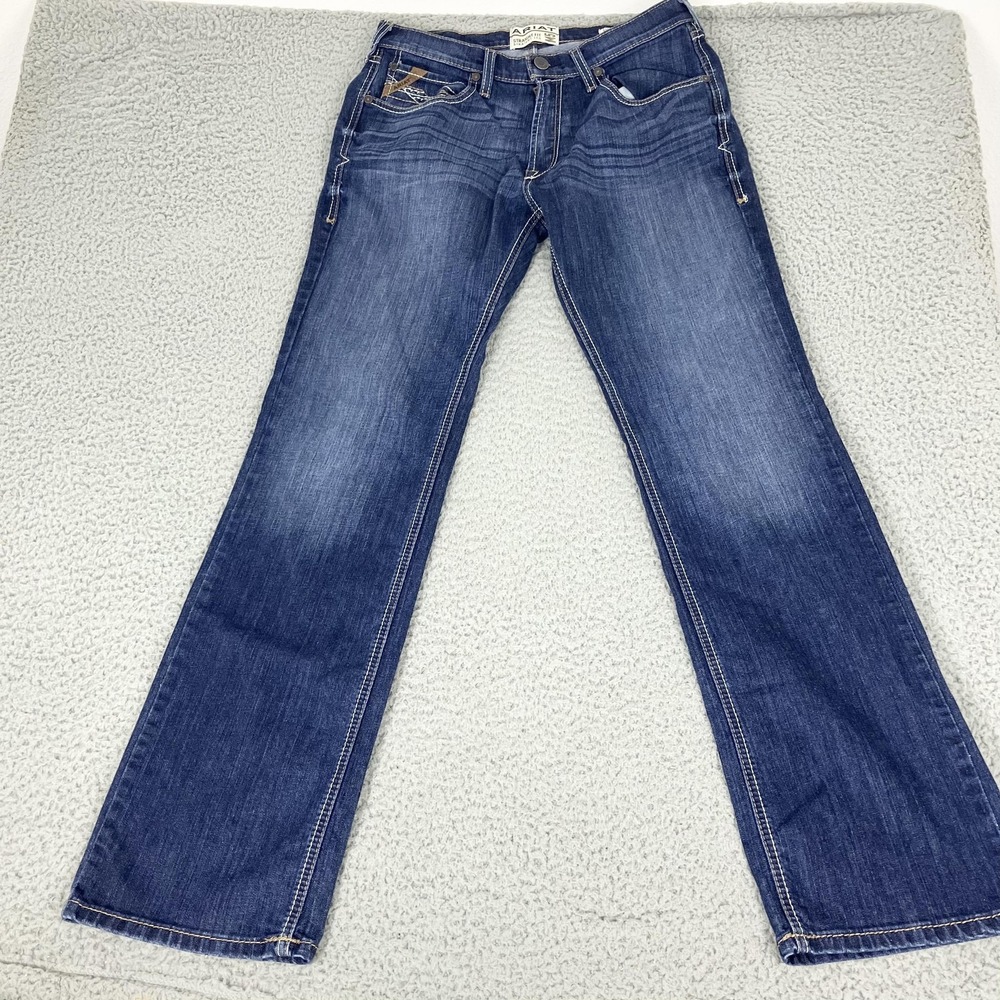 Ariat M5 Jeans Mens 33x36 Blue Medium Wash Straight Leg Stretch Denim Casual